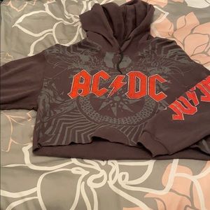 AC/DC crop top hoodie